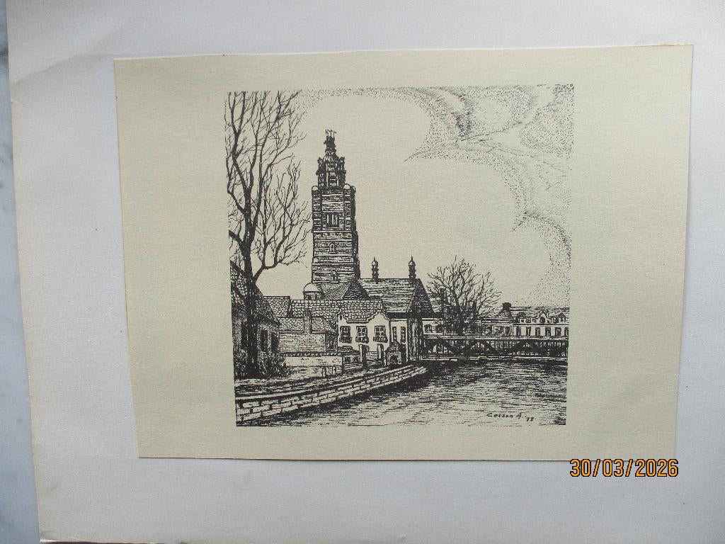 prent Dender Denderbrug Colson A. 1978, 1960 tot 1980, Verzenden, Zo goed als nieuw, Prent