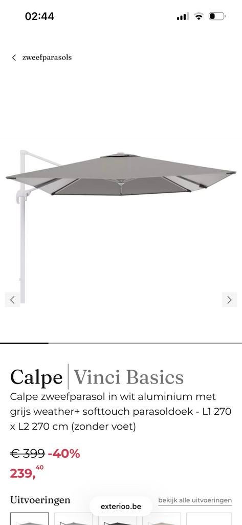 Zweefparasol NIEUW met betonnen voet, Tuin en Terras, Ophalen, Zweefparasol