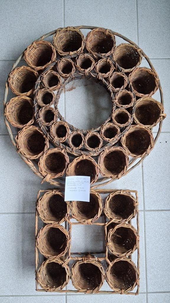 Paniers en osier ronds et carrés, Maison & Meubles, Osier, Rond, Comme neuf, Enlèvement