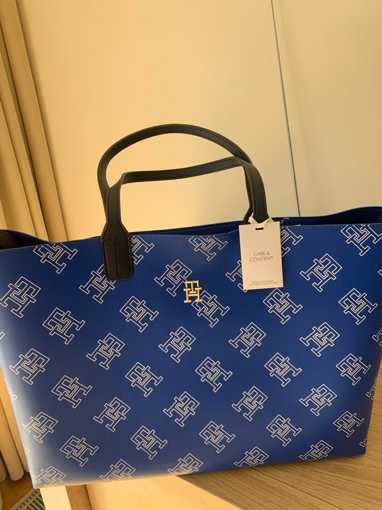 Sac à main Tote bag iconic Tommy Hilfiger bleu roi, Enlèvement, Neuf, Bleu, Sac à main