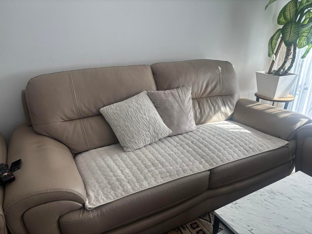 Leren zetels – 2-zit en (2X) 3-zit, Ophalen, Gebruikt