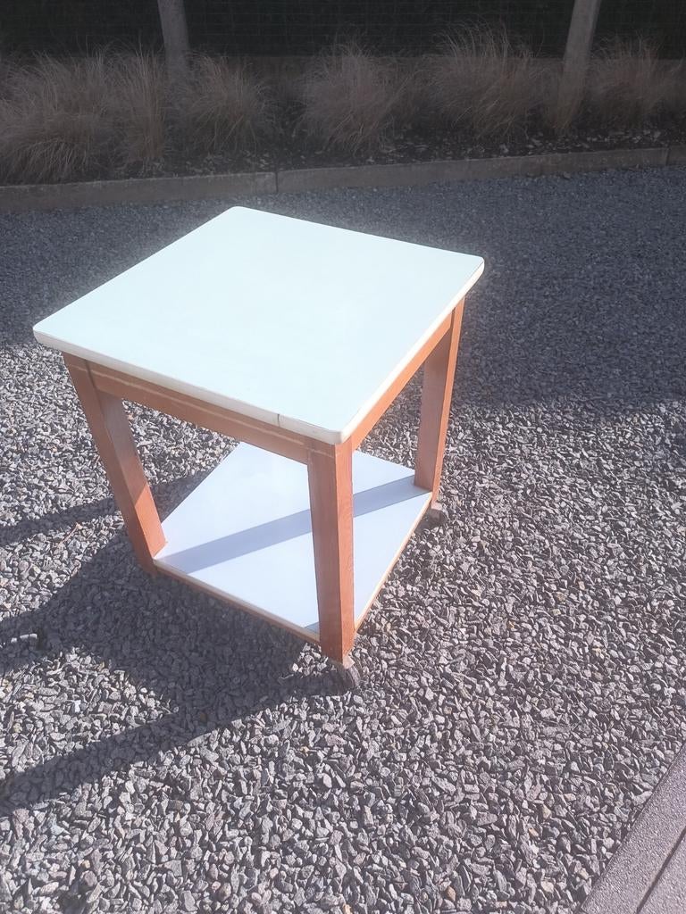 Prachtig rollend vintage Bijzettafeltje / extra werkblad, Antiek en Kunst, Ophalen