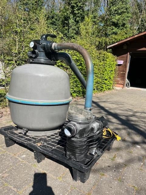 zwembad zandfilter 90 kilo zand en pomp 10m³/uur, Ophalen, Gebruikt