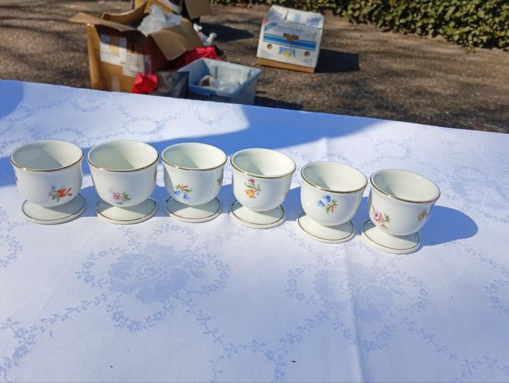 6 Eierdopjes van BAVARIA, Antiek en Kunst, Antiek | Servies compleet, Ophalen of Verzenden