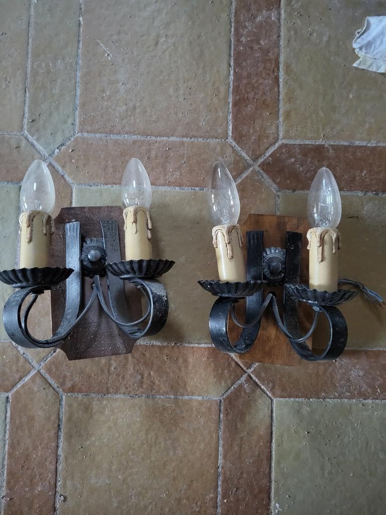 Applique murale lot de 2, Maison & Meubles, Enlèvement, Utilisé, Métal