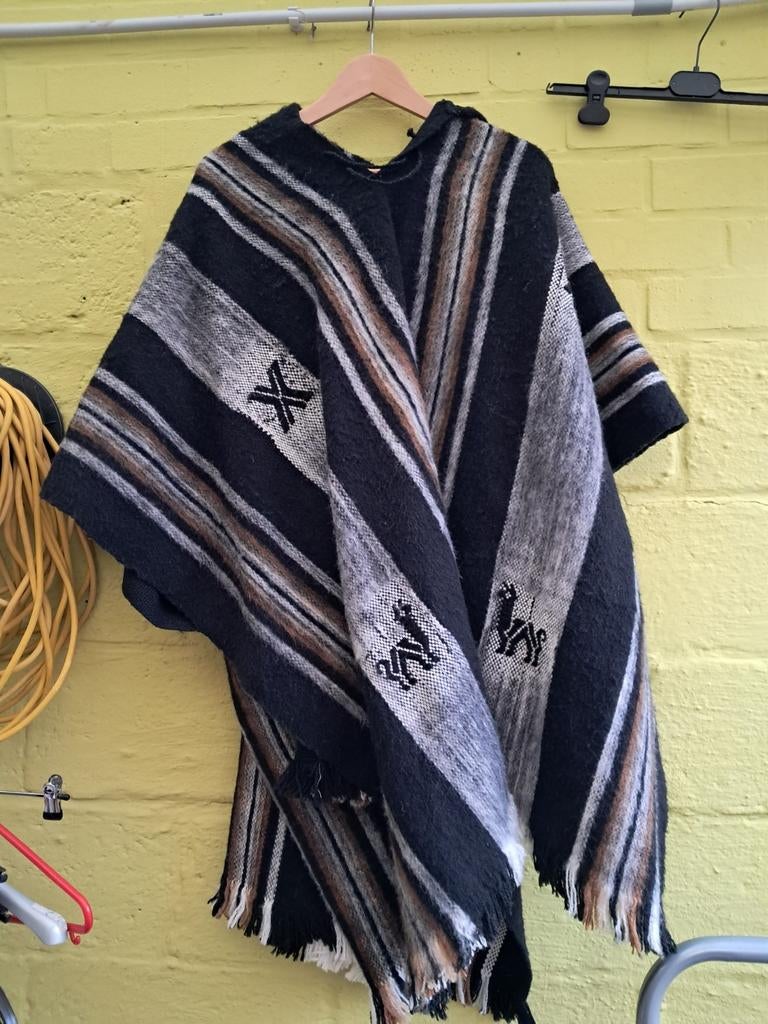 Poncho alpacawol uit Bolivië nieuw, Ophalen