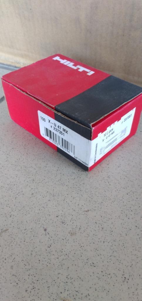 Boîte de 100 clous HILTI X - U 47 mm MX, Enlèvement ou Envoi, Neuf, Moins de 50 mm, Clous