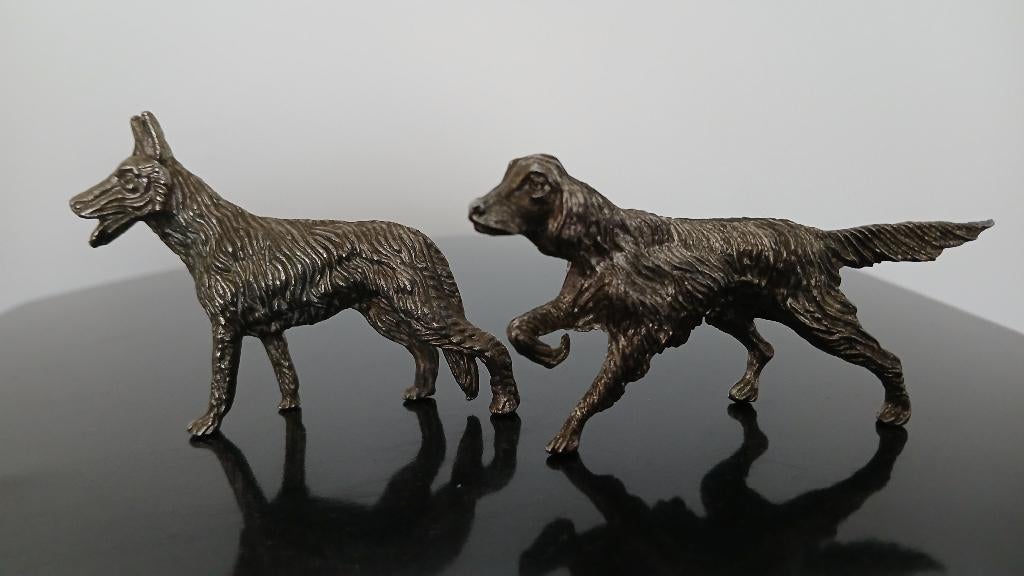 petit chien deco metal argenté, Antiquités & Art, Enlèvement ou Envoi, Argent