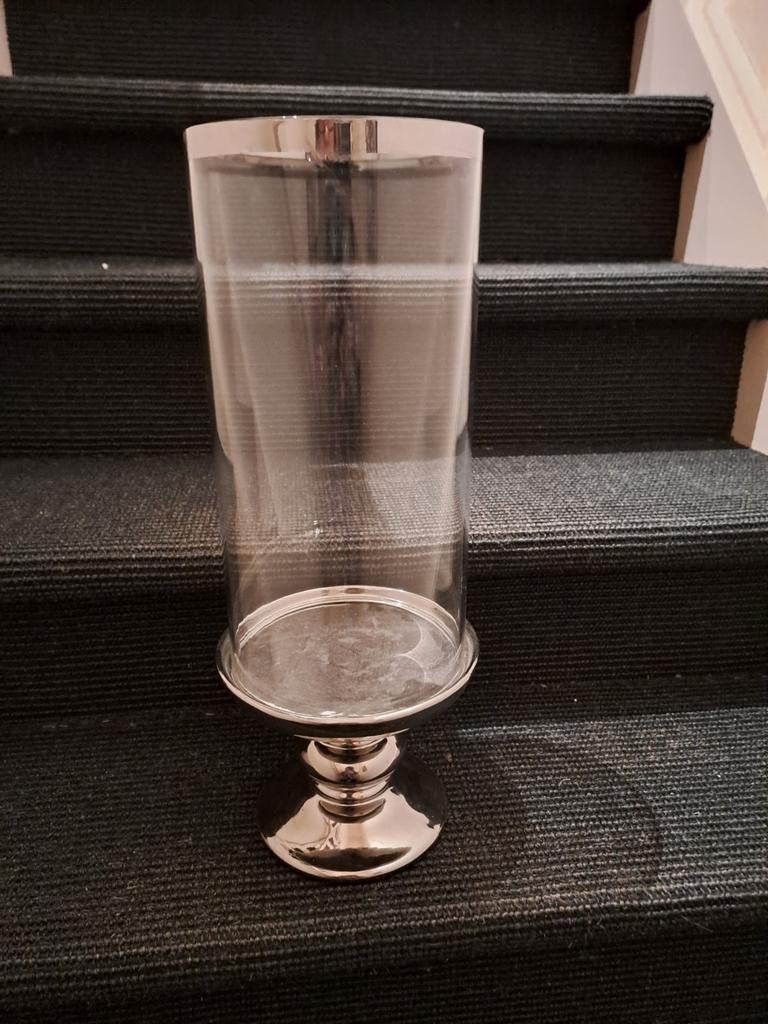Mooie kaarsenhouder, voet + glas, Huis en Inrichting, Woonaccessoires | Kandelaars en Kaarsen, Ophalen