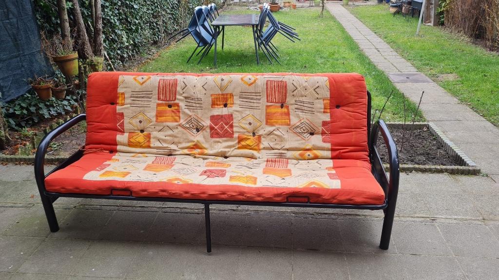 Slaapbank zonder matras, Huis en Inrichting, Slaapkamer | Slaapbanken, Ophalen, Gebruikt, Zwart, Twijfelaar