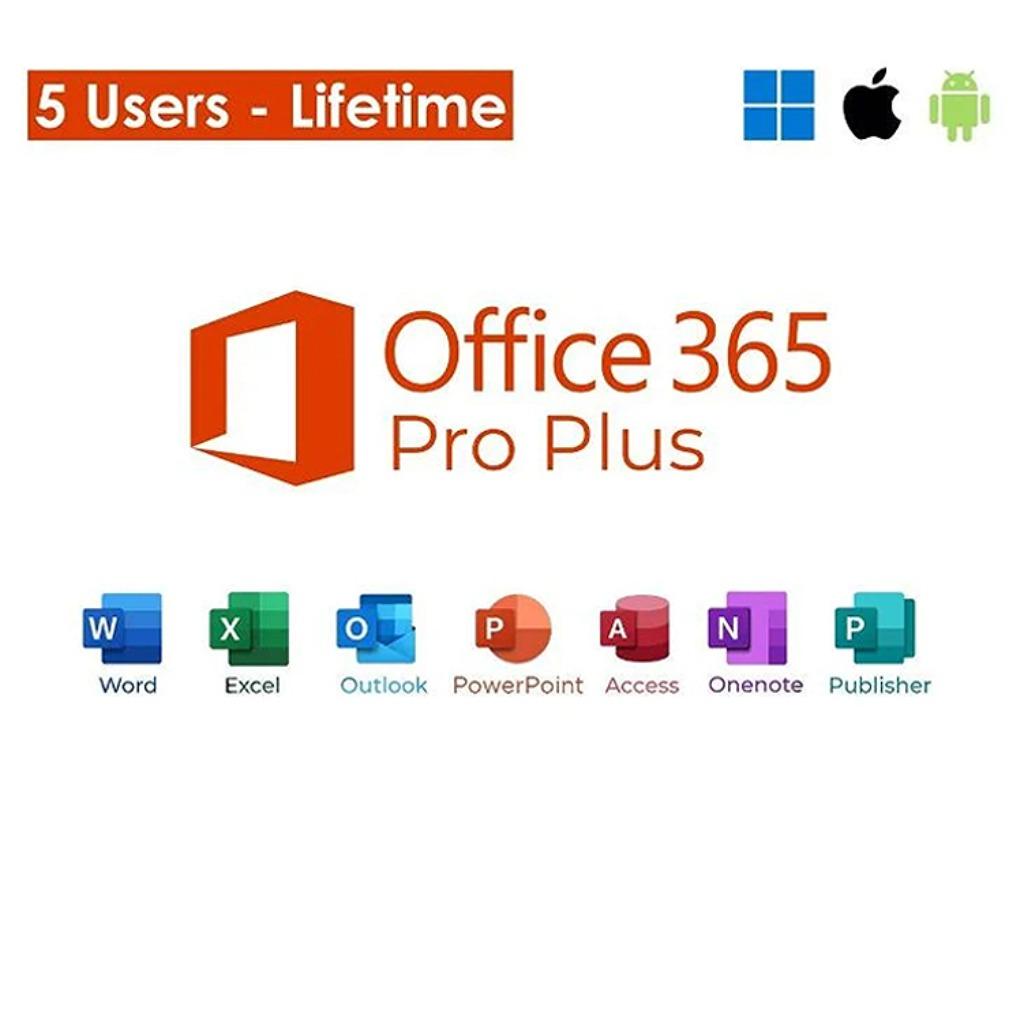 MS Office 365 Pro Plus (pour 5 PC/Mac), Informatique & Logiciels, Logiciel Office, Neuf, Android, iOS, ChromeOS, MacOS, Windows