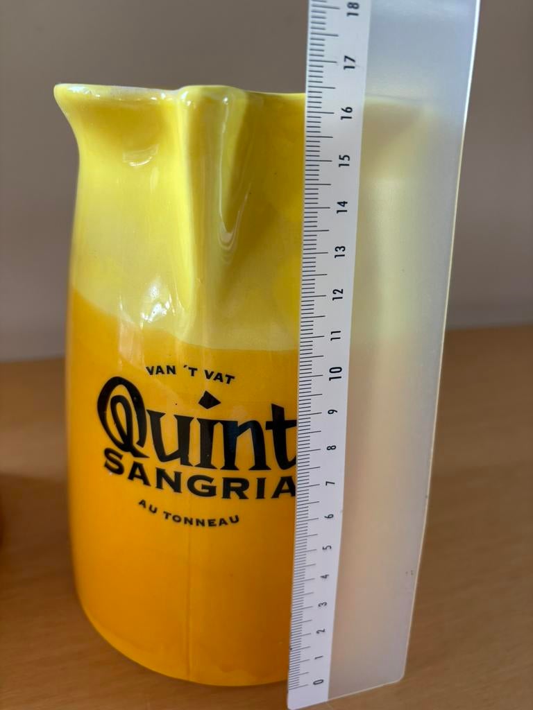 6 verres de sangria Quint de 19 cm de haut et une canette, Collections, Enlèvement ou Envoi