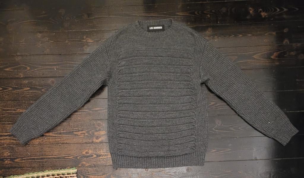 Pull en mérinos Vintage Les Hommes, Enlèvement ou Envoi, Taille 52/54 (L), Gris