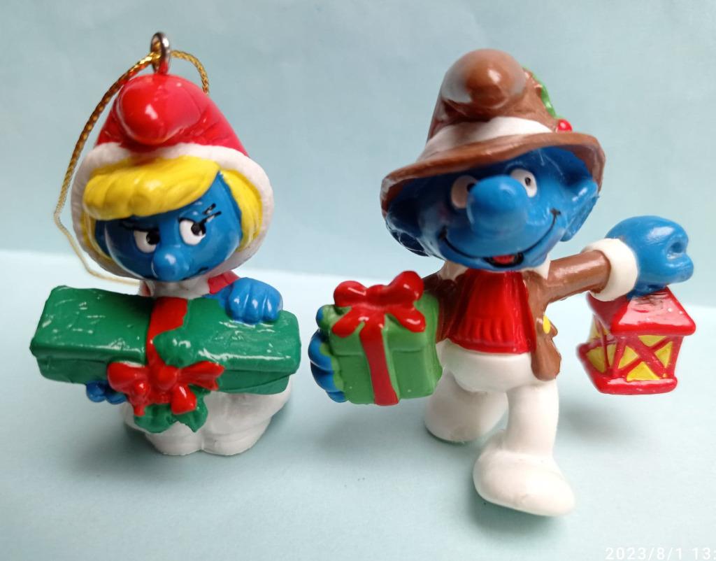 Kerstsmurfen smurfen kerst, Ophalen of Verzenden, Zo goed als nieuw, Overige Smurfen, Poppetje, Figuurtje of Knuffel