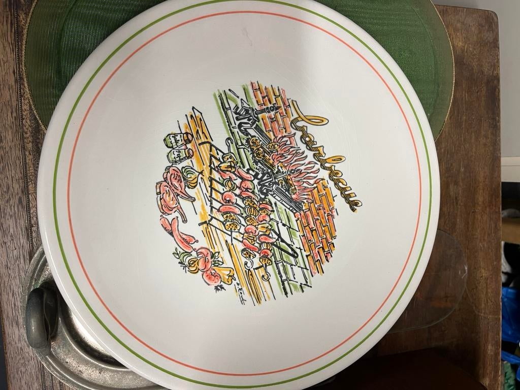 Borden bbq 5st en grote schotel voor vlees, Huis en Inrichting, Keuken | Bestek, Ophalen