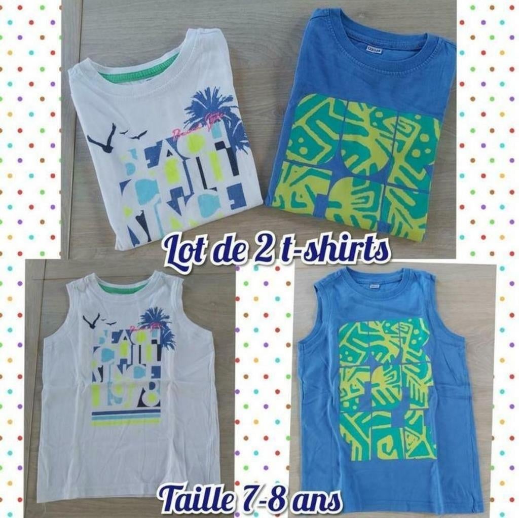 T-shirts SM pour garçon -lot de 2-T.7-8 ans, Enlèvement ou Envoi, Utilisé, Garçon