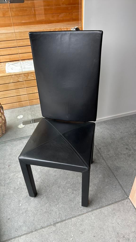 B&B Italia design stoel leder zwart, Ophalen, Gebruikt, Zwart, Leer