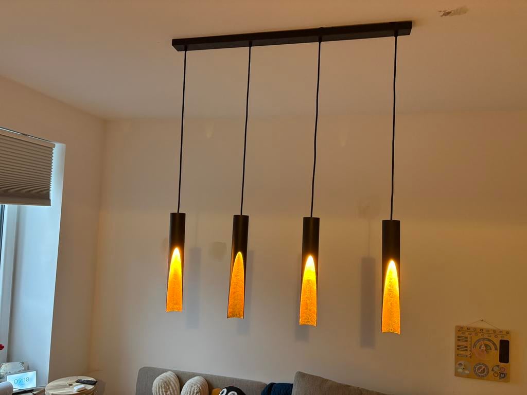 EGLO hanglamp Barbotto zwart messing 4xGU10 4,5W, Enlèvement, Comme neuf