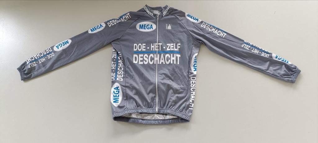 Fietstrui grijs herfst Deschacht XL lange mouwen, Fietsen en Brommers, Ophalen of Verzenden, Zo goed als nieuw, XL