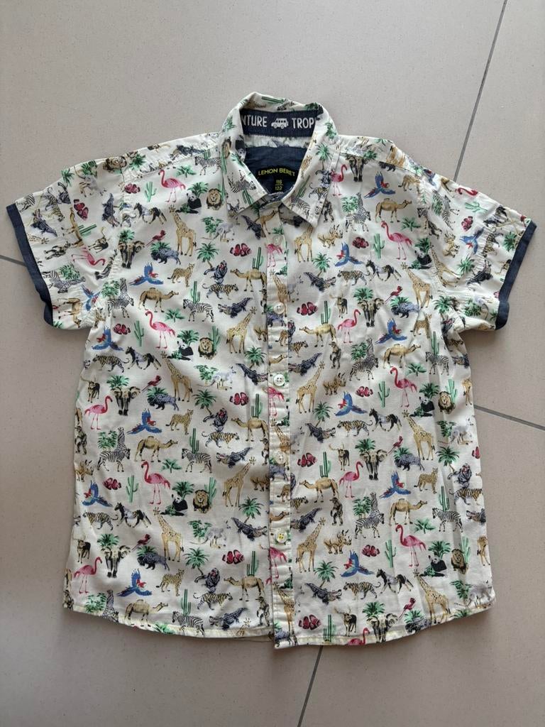 Hemd Lemon Beret maat 116 / 122 I dierenprint, Ophalen of Verzenden, Zo goed als nieuw, Jongen, Overhemd of Blouse