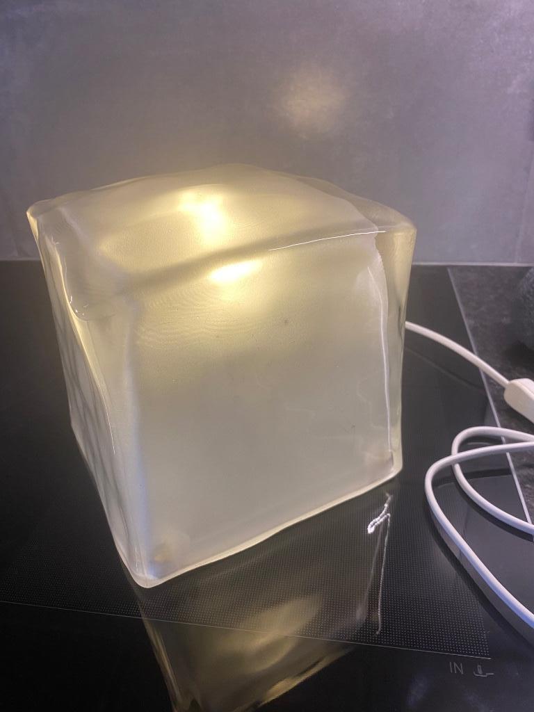 Lampe cube en verre IKEA années 90, Enlèvement, Comme neuf, Verre, Moins de 50 cm
