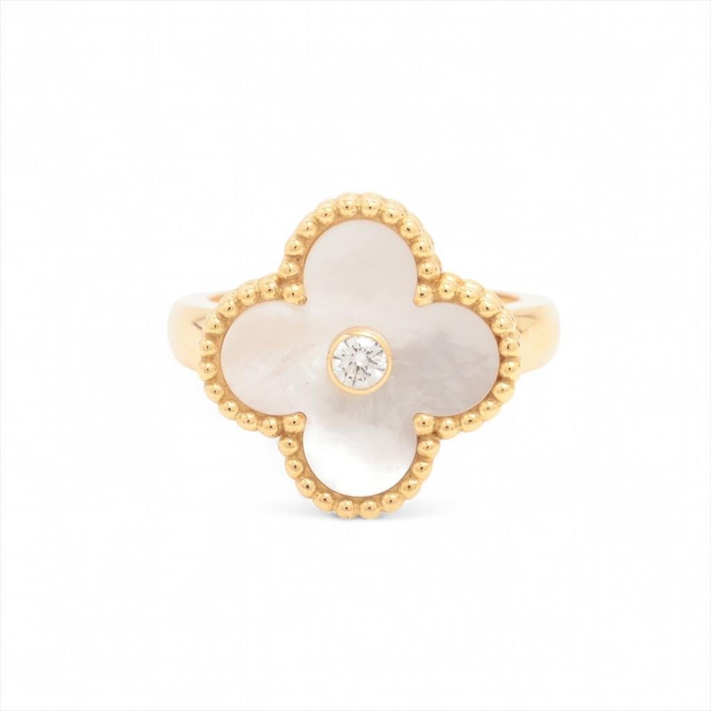 Bague Van Cleef & Arpels Alhambra Vintage 47, Bijoux, Sacs & Beauté, Bagues, Envoi, Jaune, Or