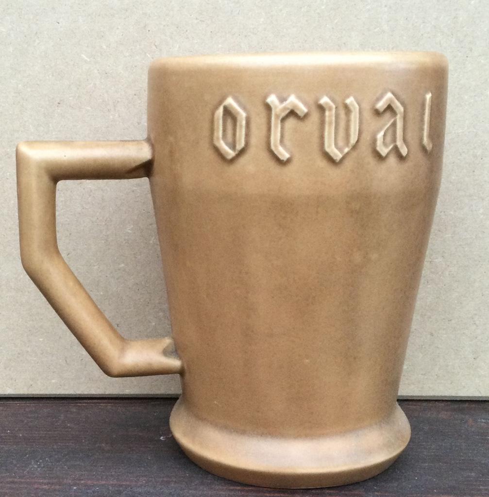 Bier stenen kroes Orval kroes beige, Ophalen of Verzenden, Zo goed als nieuw