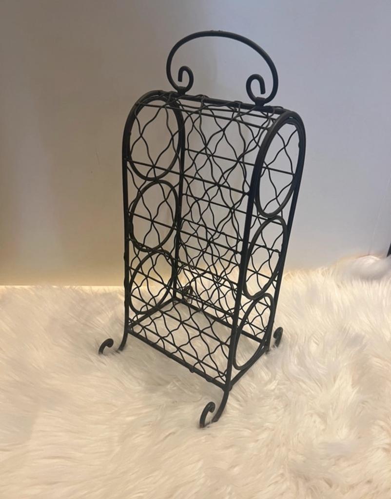 Elegant smeedijzeren wijnrek – voor 3 flessen, Huis en Inrichting, Woonaccessoires | Wijnrekken, Nieuw, Ophalen of Verzenden