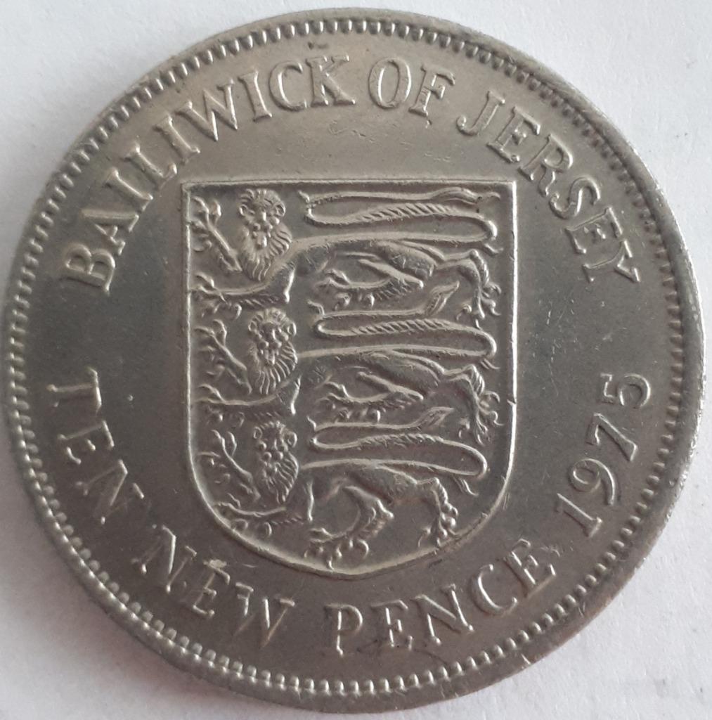 JERSEY: 10 NEW PENCE 1975 KM 33 UNC, Verzenden, Overige landen, Losse munt