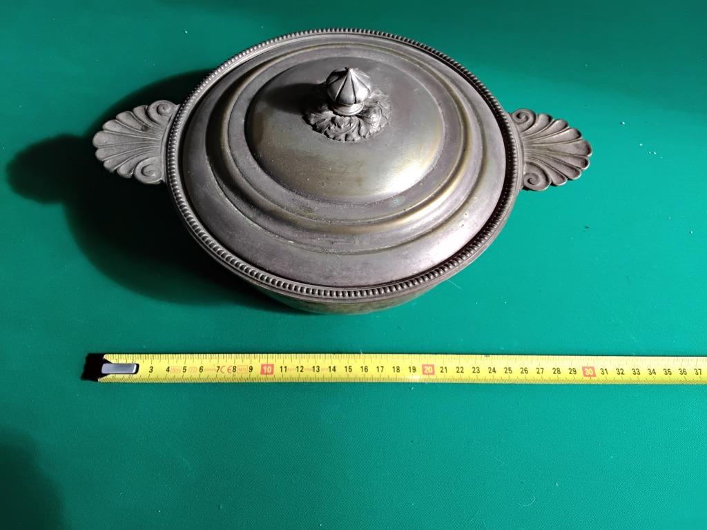 oude tinnen soepterrine soepkom, Ophalen