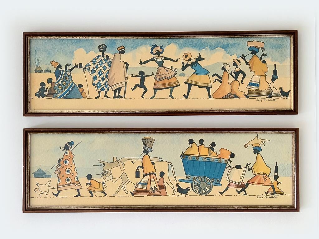 kunstwerk tekeningen Lucy M. Wiles, Antiek en Kunst, Ophalen of Verzenden