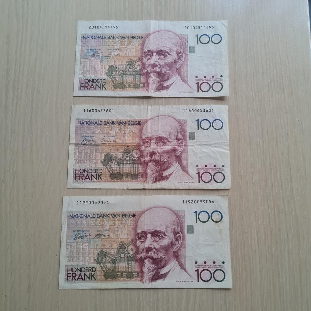 Lot 1  billets de cent francs de Belgique, Enlèvement ou Envoi, Billets en vrac