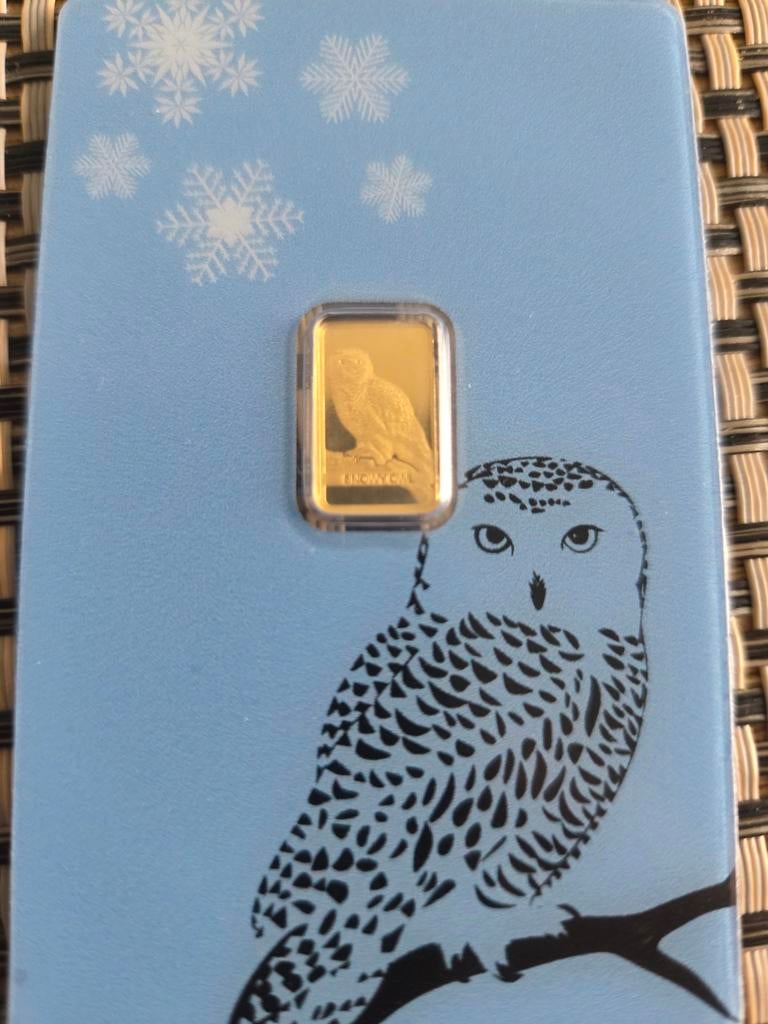 Lingot 1gr or chouette, Timbres & Monnaies, Métaux nobles & Lingots, Enlèvement ou Envoi, Or