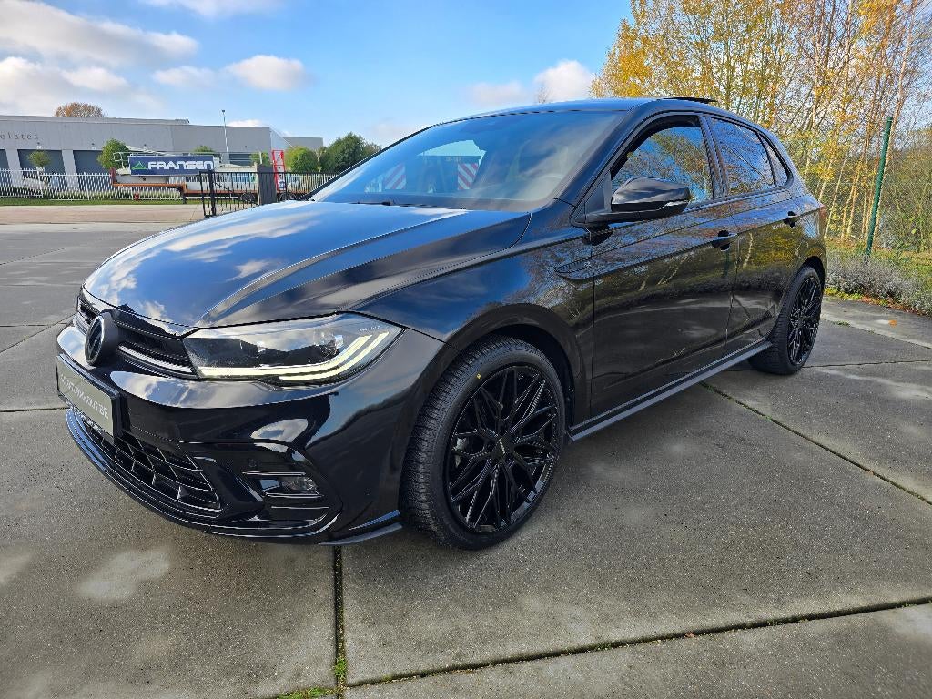 VW Polo 1.0 TSI R-Line Pano, Matrix, Virt Cockpit BTW Auto, Euro 6, Zwart, Bedrijf, Lichtsensor