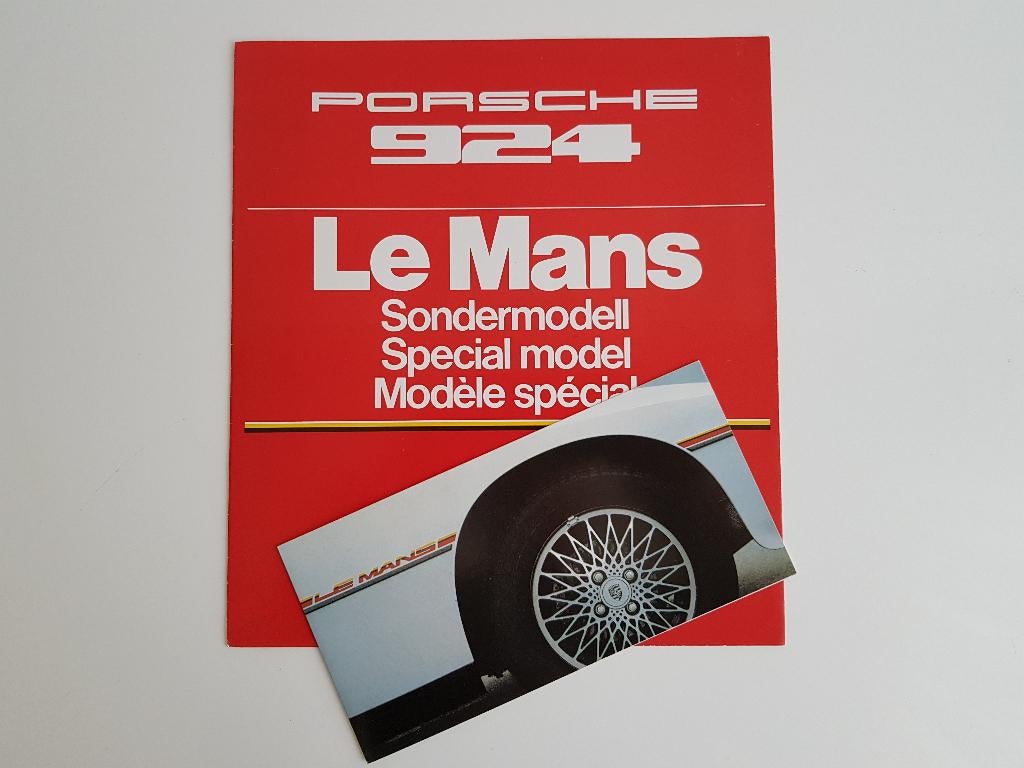 Porsche 924 Le Mans — Brochure originale + carte — Rare, Enlèvement ou Envoi, Porsche, Porsche