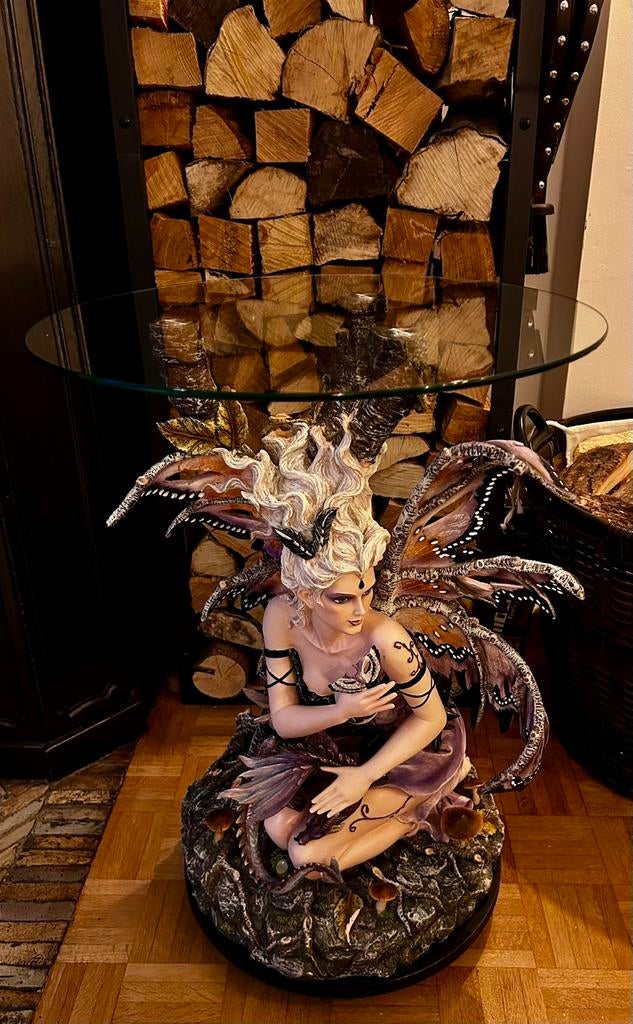 Table Fée Thelia et son Dragon Les Alpes, Enlèvement, Comme neuf, Verre