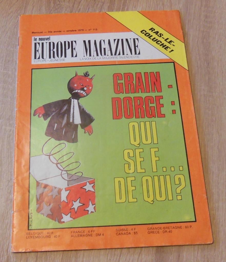 Nouvelle Europe Magazine octobre 79 - Affaire Graindorge, Envoi, 20e siècle ou après, Comme neuf