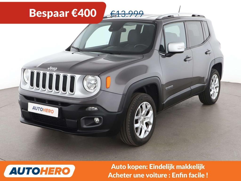 Jeep Renegade 2.0 M-Jet Limited Adventure Edition 4WD, Auto's, Jeep, Zwart, 1505 kg, Leder, 140 pk