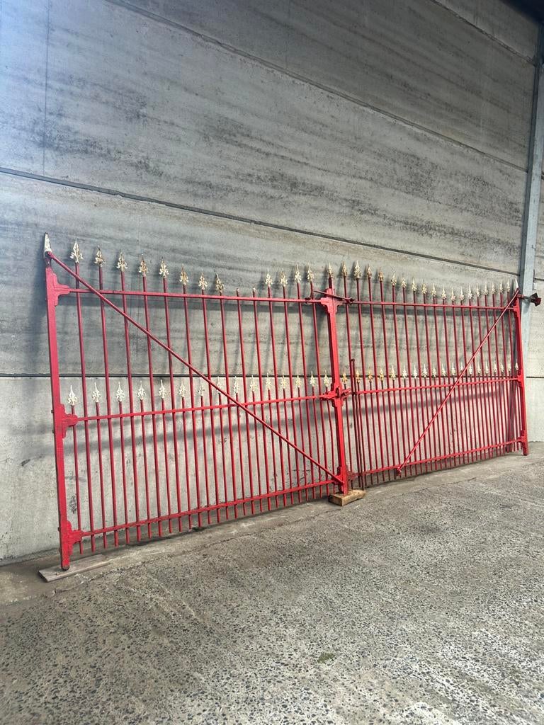 UNIEK zwaar dubbel hekken poort 5m25 breedt ! Onverslijtbaar, Tuin en Terras, Ophalen, Gebruikt, IJzer, Draaipoort