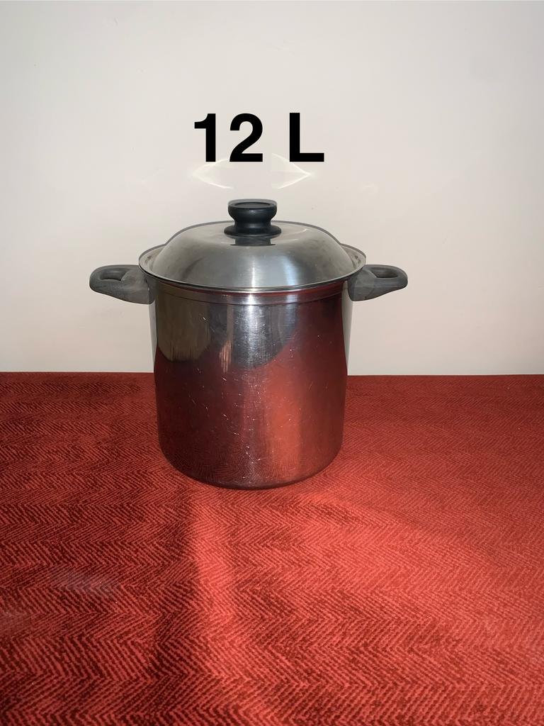 Grote inox kookpot van 12 L, Ophalen of Verzenden, Zo goed als nieuw, Inox