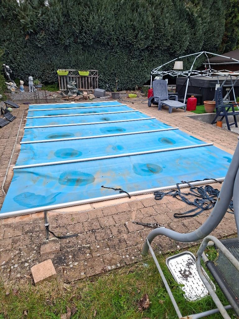 Bâche de sécurité de 4 m sur 7 m pour piscine, Ophalen, Gebruikt, Afdekzeil