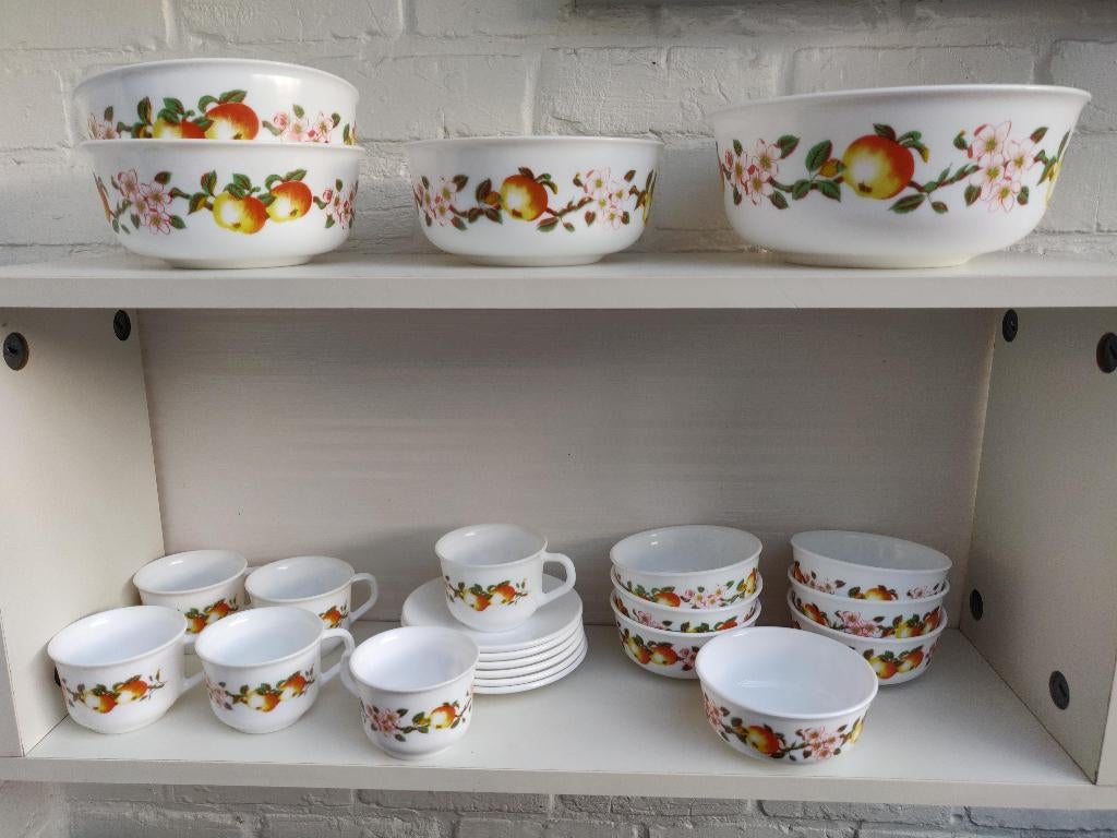 Set Arcopal Appel & Bloesem, Ophalen, Gebruikt, Kom(men)