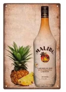 Plaque métallique vintage Malibu (30x20cm), Enlèvement ou Envoi, Neuf