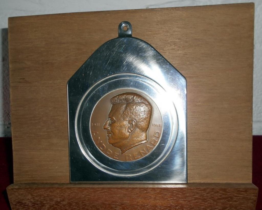 Medaille „André Renard” uit 1950, gesigneerd door Artillery, Ophalen of Verzenden
