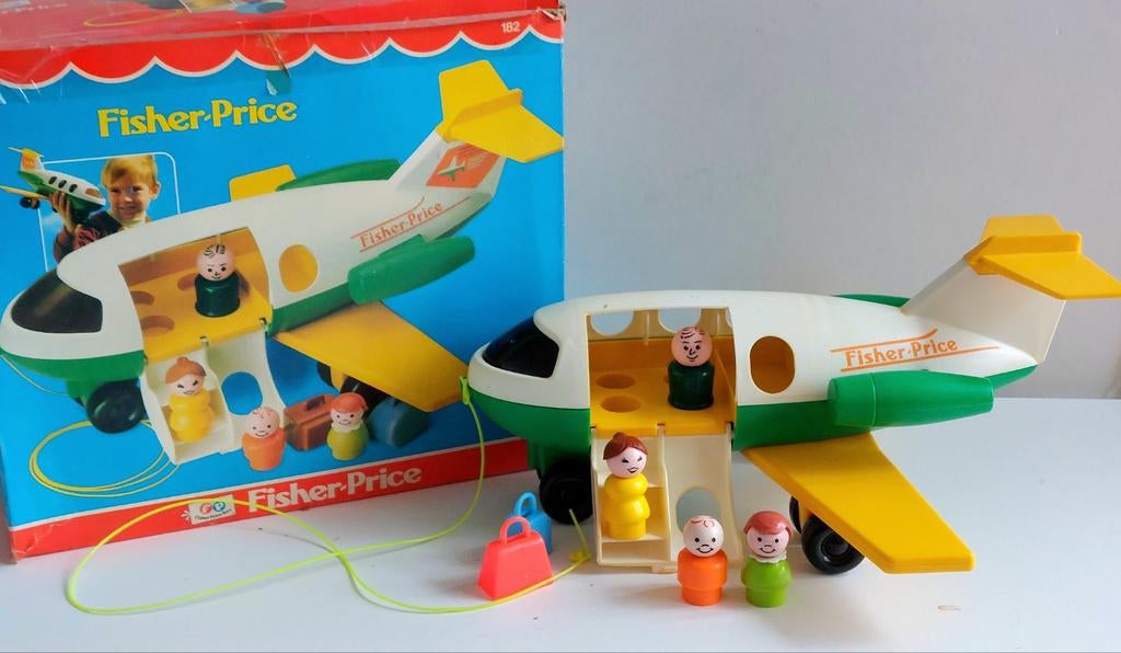 Fisher Price 182 Avion de ligne Vintage + boîte, Enlèvement ou Envoi