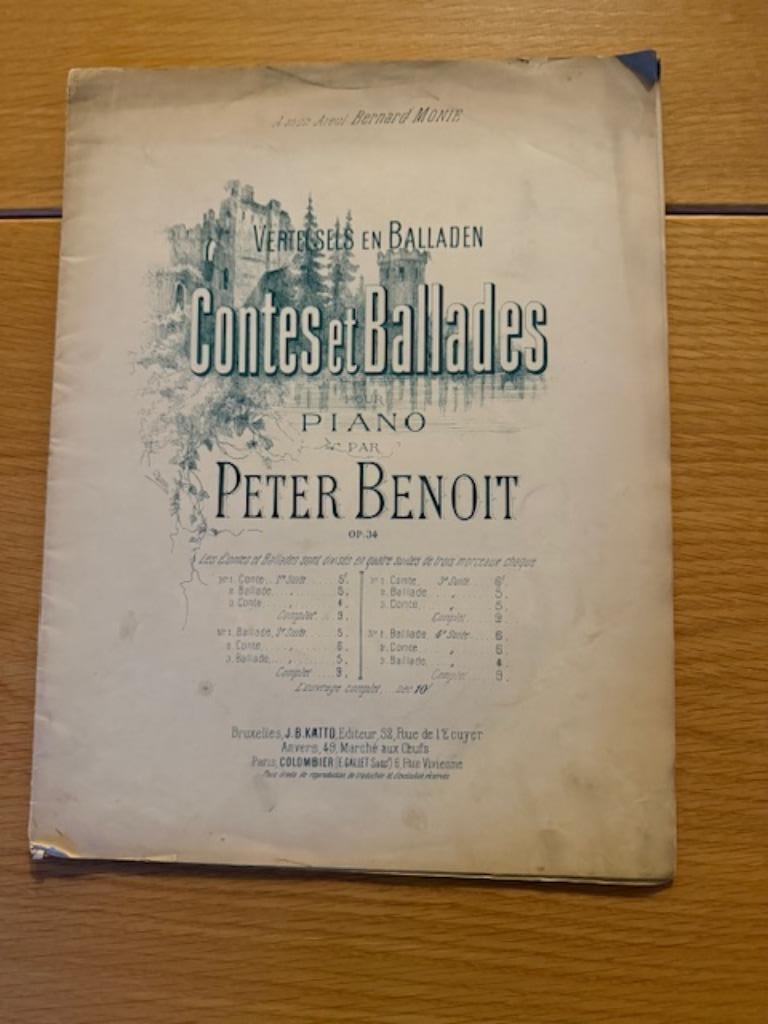 Benoît Peter, Contes et Ballades Op. 34, 5 cahier  n 1, Gebruikt, Klassiek, Ophalen of Verzenden, Artiest of Componist