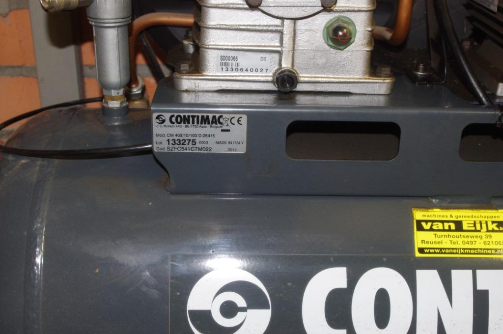 Compressor Contimac 2 cilinder tank 100 liter, 100 liter of meer, Ophalen, Zo goed als nieuw, 6 tot 10 bar