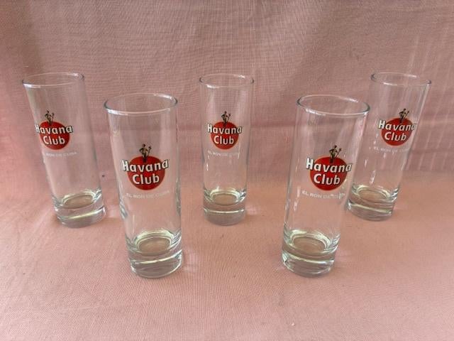5 glazen Havana Club El Ron de Cuba. Type cocktail glas., Verzamelen, Merken en Reclamevoorwerpen, Ophalen of Verzenden, Zo goed als nieuw