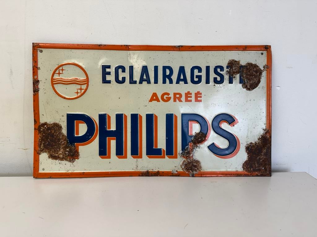 vieux panneau d'affichage PHILIPS, Enlèvement ou Envoi, Utilisé, Panneau publicitaire