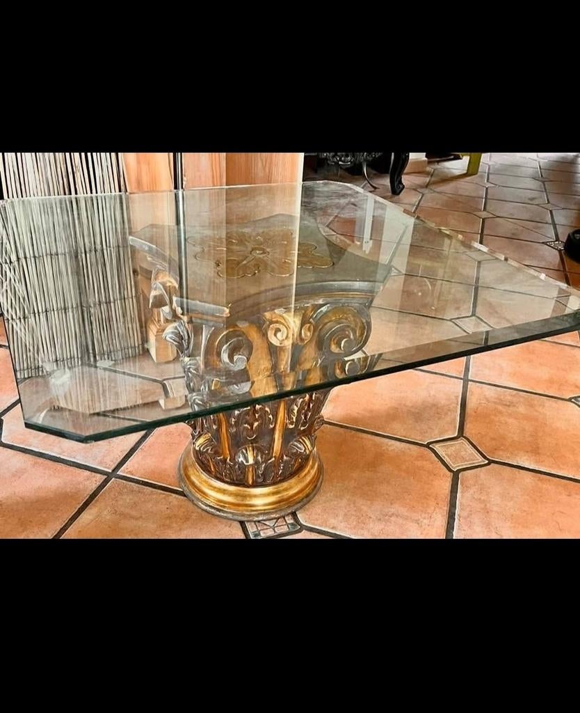 Table à plateau en verre biseauté
